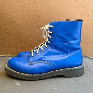 ◈ RARE Dr. Martens Vintage late 70s early 80s 1460 Royal Blue Boots UK 8.5